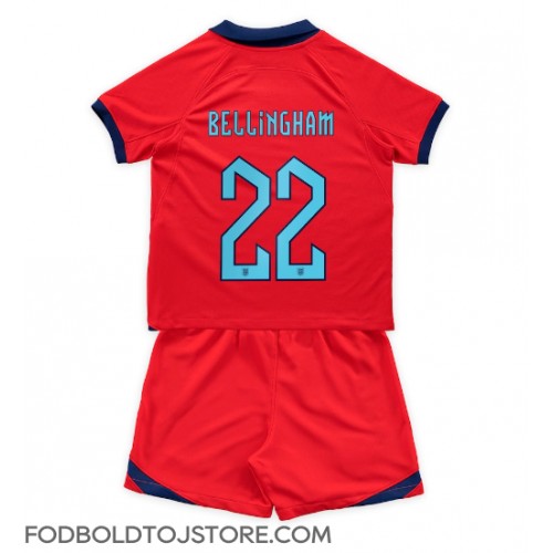 England Jude Bellingham #22 Udebanesæt Børn VM 2022 Kortærmet (+ Korte bukser)
